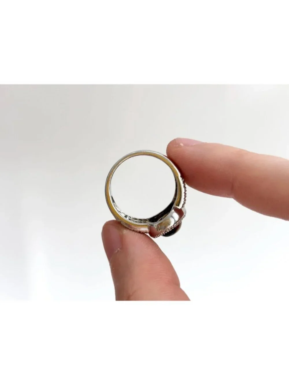 Genuine Tiger's Eye Gemstone Open Shank Sterling Silver 925 Vintage Ring - sz 8
